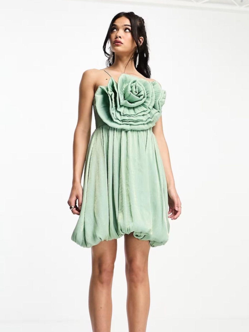 Sister Jane Light Green Fleur Bubble Skirt Mini Dress